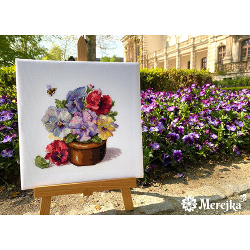 Merejka Borduurpakket Spring Pansies - Merejka