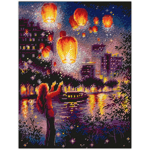 Magic Needle Borduurpakket Sky Lanterns - Magic Needle