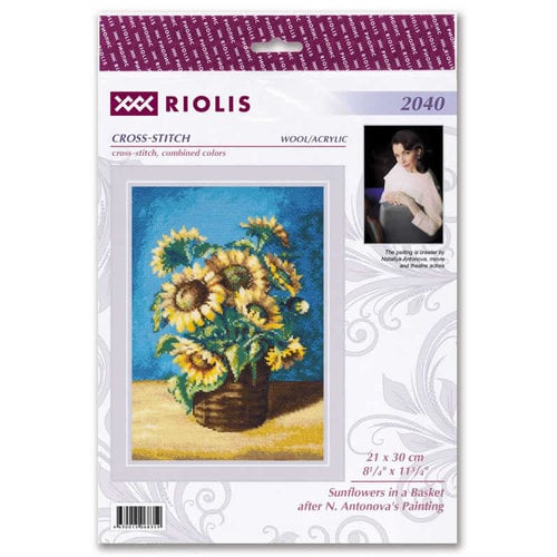 RIOLIS Borduurpakket Sunflowers in a basket after N. Antonova's Painting - RIOLIS