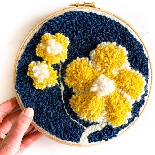 Studio Koekoek Verstelbare punchnaald navul project Studio Koekoek - Gele bloemen