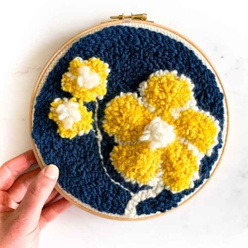 Studio Koekoek Verstelbare punchnaald navul project Studio Koekoek - Gele bloemen