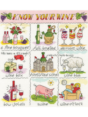 Bothy Threads Borduurpakket Helen Smith - Know Your Wine - Bothy Threads Bothy Threads Borduurpakket Helen Smith - Know Your Wine - Bothy Threads