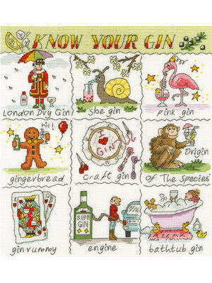 Bothy Threads Borduurpakket Helen Smith - Know Your Gin - Bothy Threads Bothy Threads Borduurpakket Helen Smith - Know Your Gin - Bothy Threads