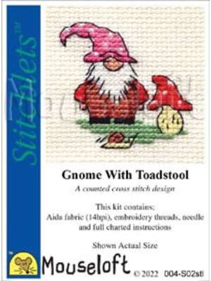 Mouseloft Borduurpakket Gnome with Toadstool - Mouseloft