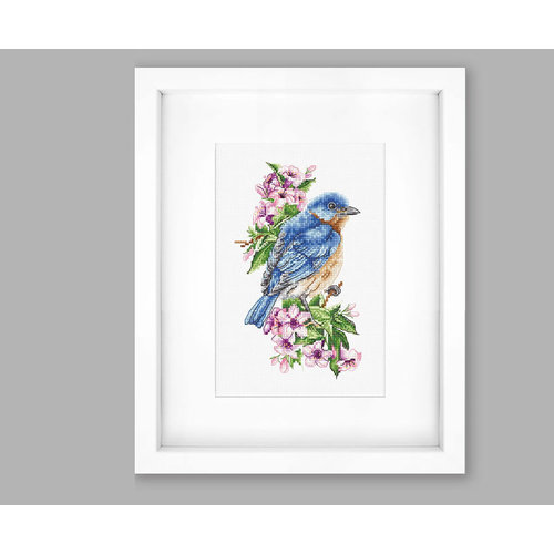 Luca-S Borduurpakket Blue Bird on the branch  - Luca-S