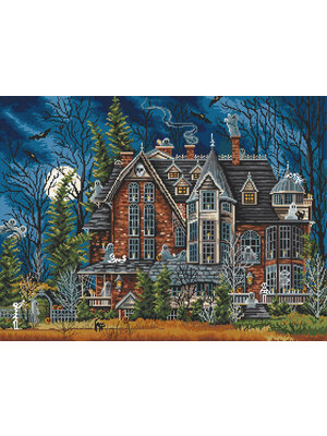 Leti Stitch Borduurpakket Decorating the Haunted House - Leti Stitch