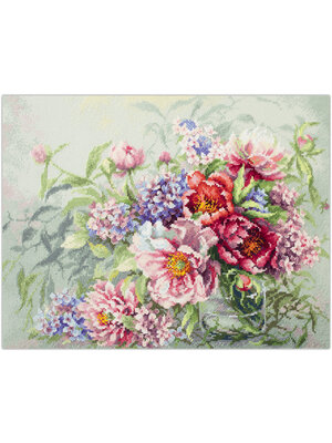 Magic Needle CI Borduurpakket Peonies and Hydrangeas - Magic Needle Magic Needle CI Borduurpakket Peonies and Hydrangeas - Magic Needle