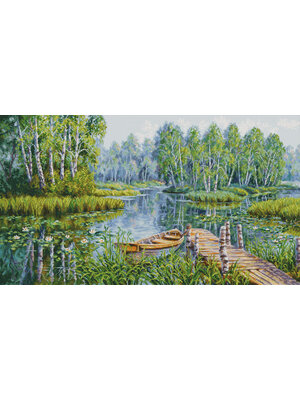 Luca-S Borduurpakket Birches at the Edge of the Lake - Luca-S Luca-S Borduurpakket Birches at the Edge of the Lake - Luca-S