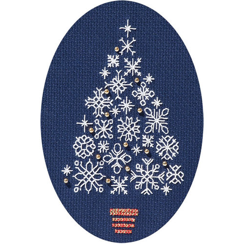 Bothy Threads Borduurpakket Christmas Card - Snowflake Tree - Derwentwater Designs