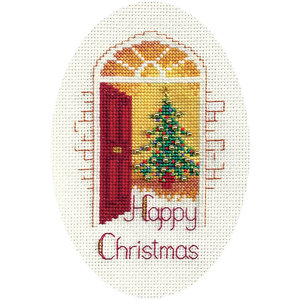 Bothy Threads Borduurpakket Christmas Card - Warm Welcome  - Derwentwater Designs