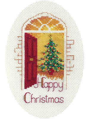 Bothy Threads Borduurpakket Christmas Card - Warm Welcome  - Derwentwater Designs
