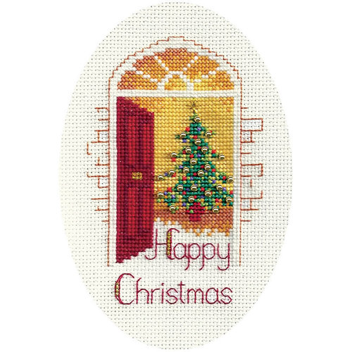 Bothy Threads Borduurpakket Christmas Card - Warm Welcome  - Derwentwater Designs