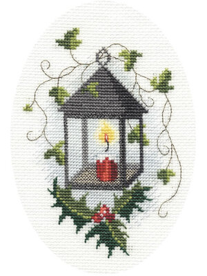 Bothy Threads Borduurpakket Christmas Card - Lantern  - Derwentwater Designs