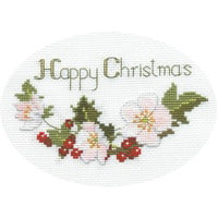 Borduurpakket Christmas Card - Christmas Roses  - Derwentwater Designs