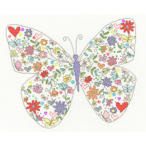 Bothy Threads Borduurpakket Kim Anderson - Lovely Butterfly - Bothy Threads