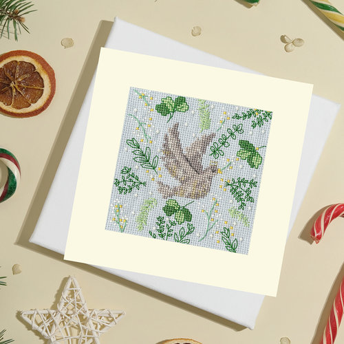 Bothy Threads Borduurpakket Jade Mosinski Christmas Cards - Scandi Dove - Bothy Threads