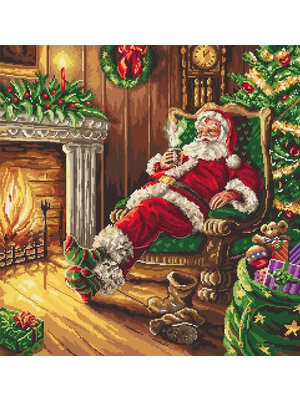 Leti Stitch Borduurpakket Santa's Rest by the Chimney - Leti Stitch
