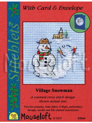 Mouseloft Borduurpakket Village Snowman - Mouseloft