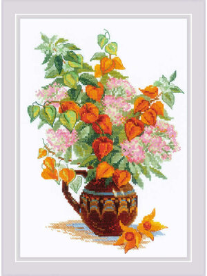 RIOLISf Borduurpakket Bouquet with Physalis - RIOLIS RIOLISf Borduurpakket Bouquet with Physalis - RIOLIS