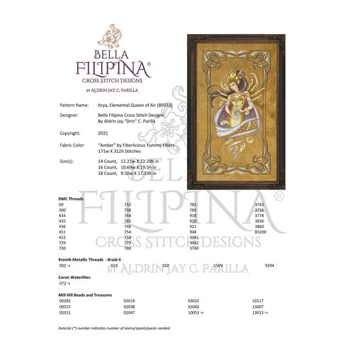 Bella Filipina Designs Speciale Materialen Arya, Elemental Queen of Air - Bella Filipina Designs