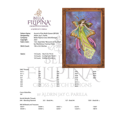 Bella Filipina Designs Speciale Materialen Ascent of the Moth Queen - Bella Filipina Designs