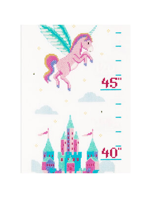 Vervaco Telpakket Meetlat kit Prinses met eenhoorn (inch)