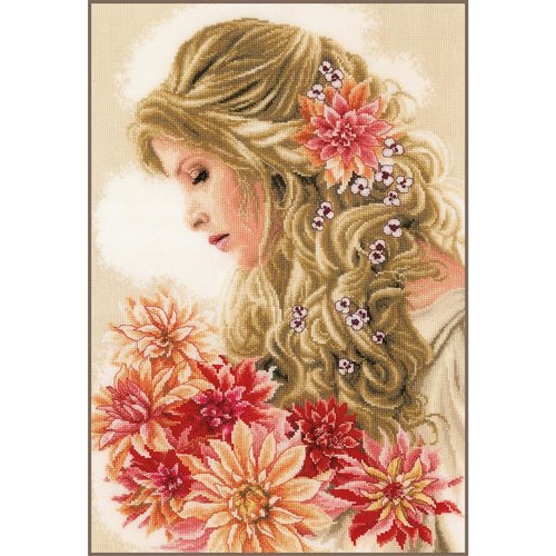 Lanarte Telpakket kit Dame met de Dahlia's Lanarte Telpakket kit Dame met de Dahlia's