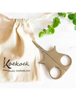 Studio Koekoek Luxe borduurschaar 10 cm 6 vasthoudpunten | schaar voor rechts- en linkshandigen - Studio Koekoek