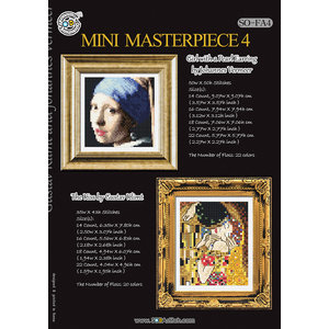 Soda Stitch Borduurpatroon Mini Masterpiece 4 - Vermeer en Klimt - Soda Stitch