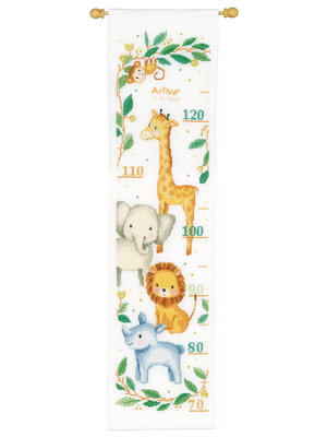 Vervaco Official Telpakket Meetlat kit Jungle dieren