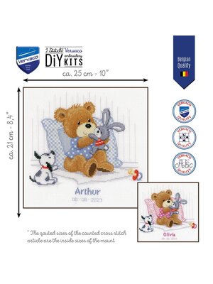 Vervaco Telpakket kit Beertje, konijn en hondje