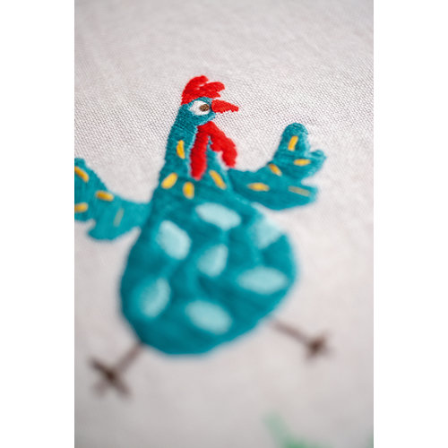 Vervaco Tafelkleed kit Kleurige kippen