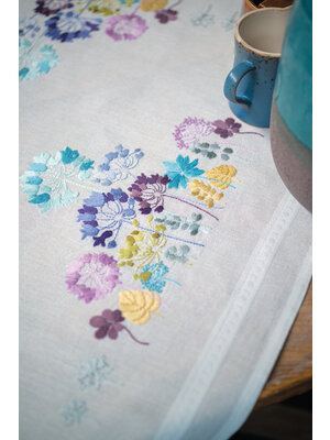 Vervaco Tafelkleed kit Allium in blauw en paars