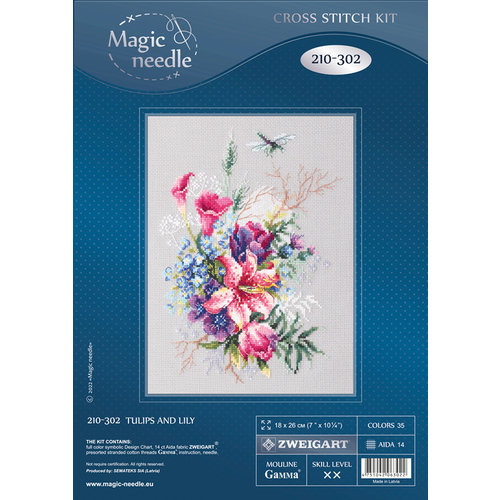 Magic Needle Borduurpakket Tulips and Lily - Magic Needle