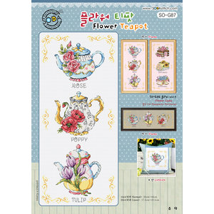 Soda Stitch Borduurpatroon Flower Teapot - Soda Stitch