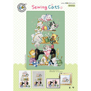 Soda Stitch Borduurpatroon Sewing Cats - Soda Stitch
