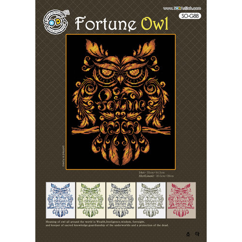 Soda Stitch Borduurpatroon Fortune Owl - Soda Stitch Soda Stitch Borduurpatroon Fortune Owl - Soda Stitch