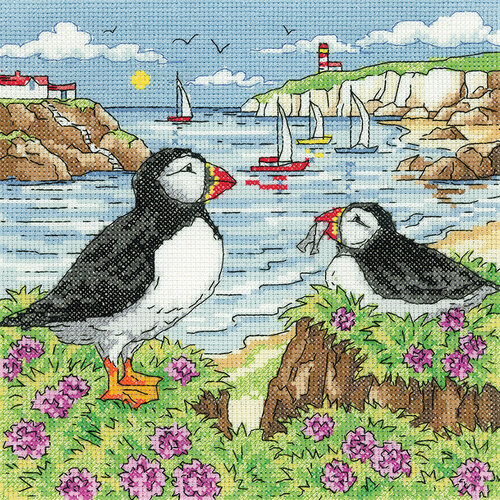 Heritage Crafts Borduurpakket Puffin Shore - Heritage Crafts Heritage Crafts Borduurpakket Puffin Shore - Heritage Crafts
