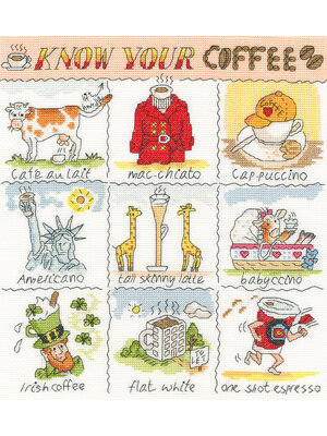 Bothy Threads Borduurpakket Helen Smith - Know Your Coffee - Bothy Threads Bothy Threads Borduurpakket Helen Smith - Know Your Coffee - Bothy Threads