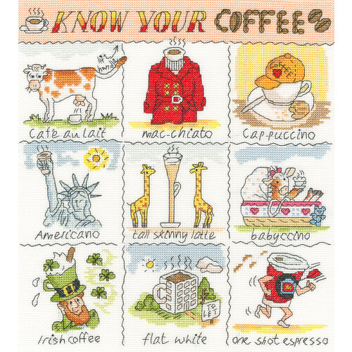 Bothy Threads Borduurpakket Helen Smith - Know Your Coffee - Bothy Threads Bothy Threads Borduurpakket Helen Smith - Know Your Coffee - Bothy Threads