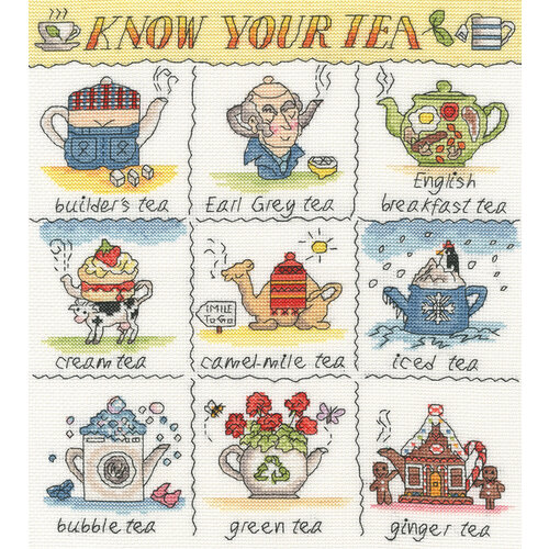 Bothy Threads Borduurpakket Helen Smith - Know Your Tea - Bothy Threads Bothy Threads Borduurpakket Helen Smith - Know Your Tea - Bothy Threads