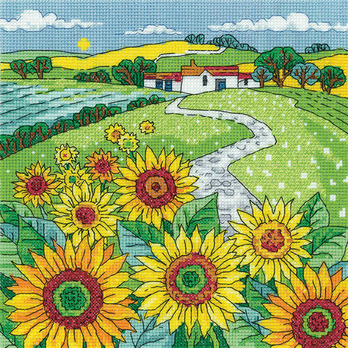 Heritage Crafts Borduurpakket Sunflower Landscape - Heritage Crafts Heritage Crafts Borduurpakket Sunflower Landscape - Heritage Crafts