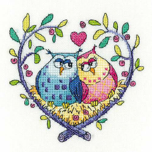 Heritage Crafts Borduurpakket Love Owls - Heritage Crafts Heritage Crafts Borduurpakket Love Owls - Heritage Crafts