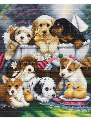 Luca-S Borduurpakket Bath Time Pups - LUCA-S Luca-S Borduurpakket Bath Time Pups - LUCA-S