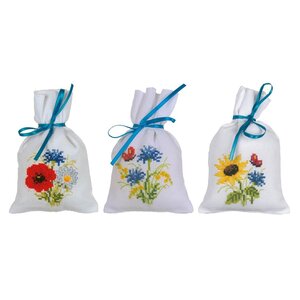 Vervaco Kruidenzakje kit Veldbloemen set van 3