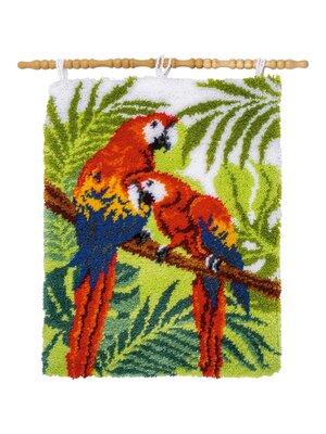 Vervaco Knooptapijt kit Papegaaien in de jungle