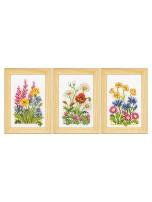Vervaco Official Miniatuur kit Veldbloemen set van 3