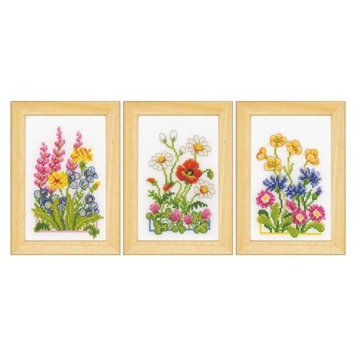 Vervaco Miniatuur kit Veldbloemen set van 3