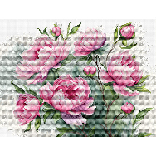 Luca-S Borduurpakket The Charm of Peonies - Luca-S