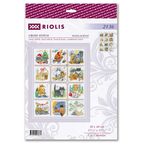 RIOLIS Borduurpakket Cat Calendar - RIOLIS